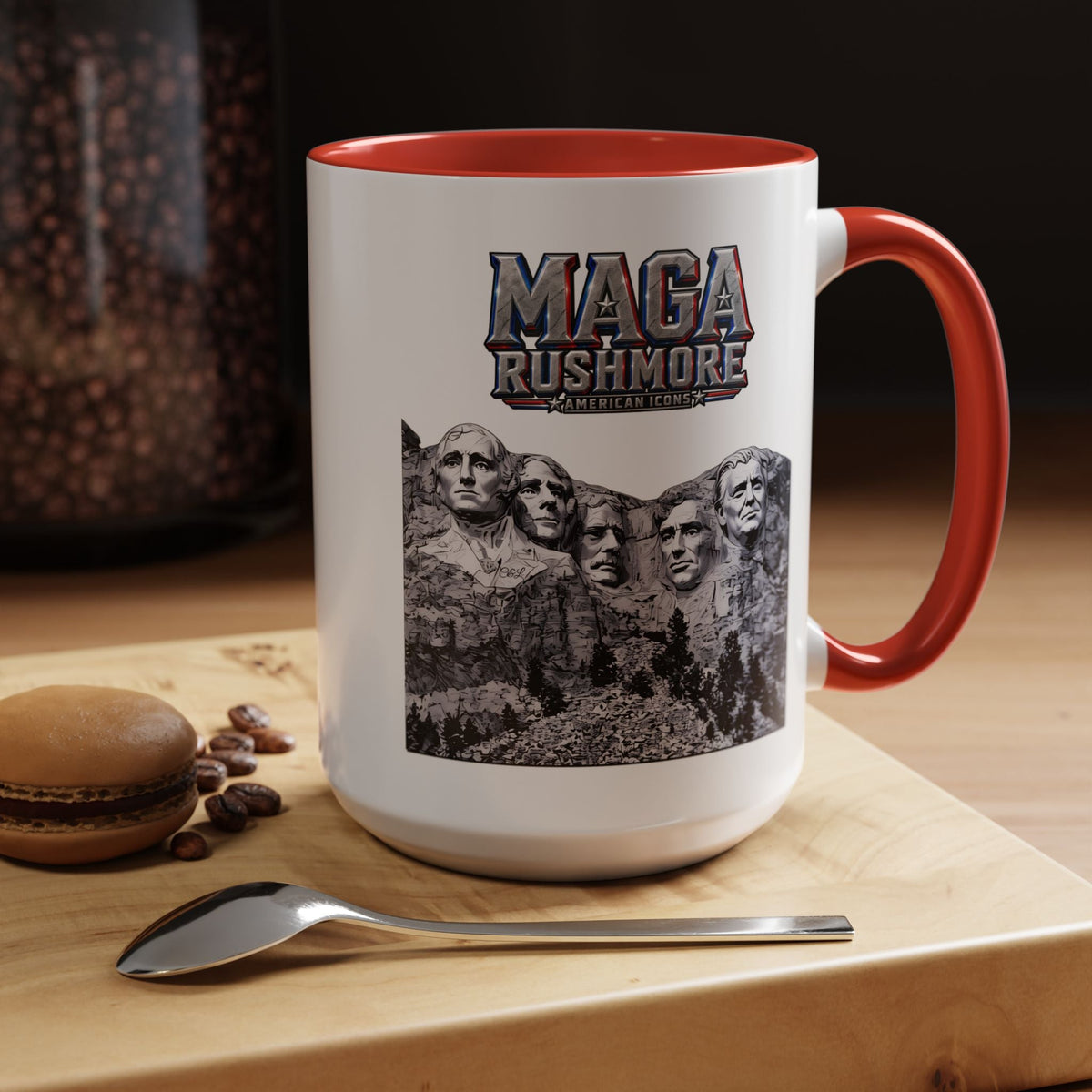 MAGA Rushmore Ceramic Coffee Mug | Trump on Mount Rushmore 11oz Patriotic Cup - MAGA Rushmore Crew