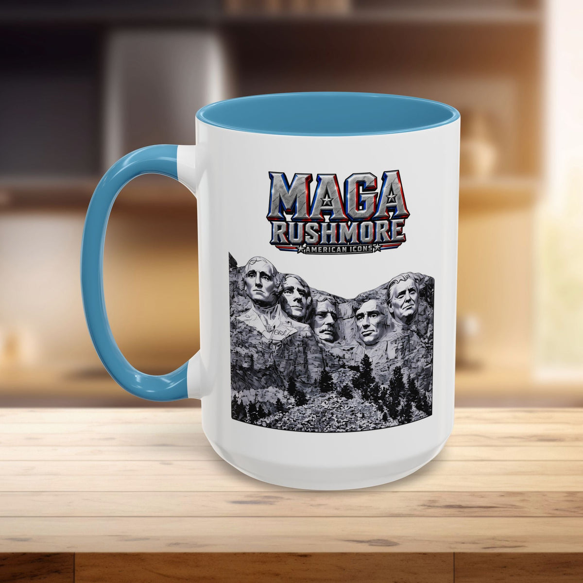 MAGA Rushmore Ceramic Coffee Mug | Trump on Mount Rushmore 11oz Patriotic Cup - MAGA Rushmore Crew