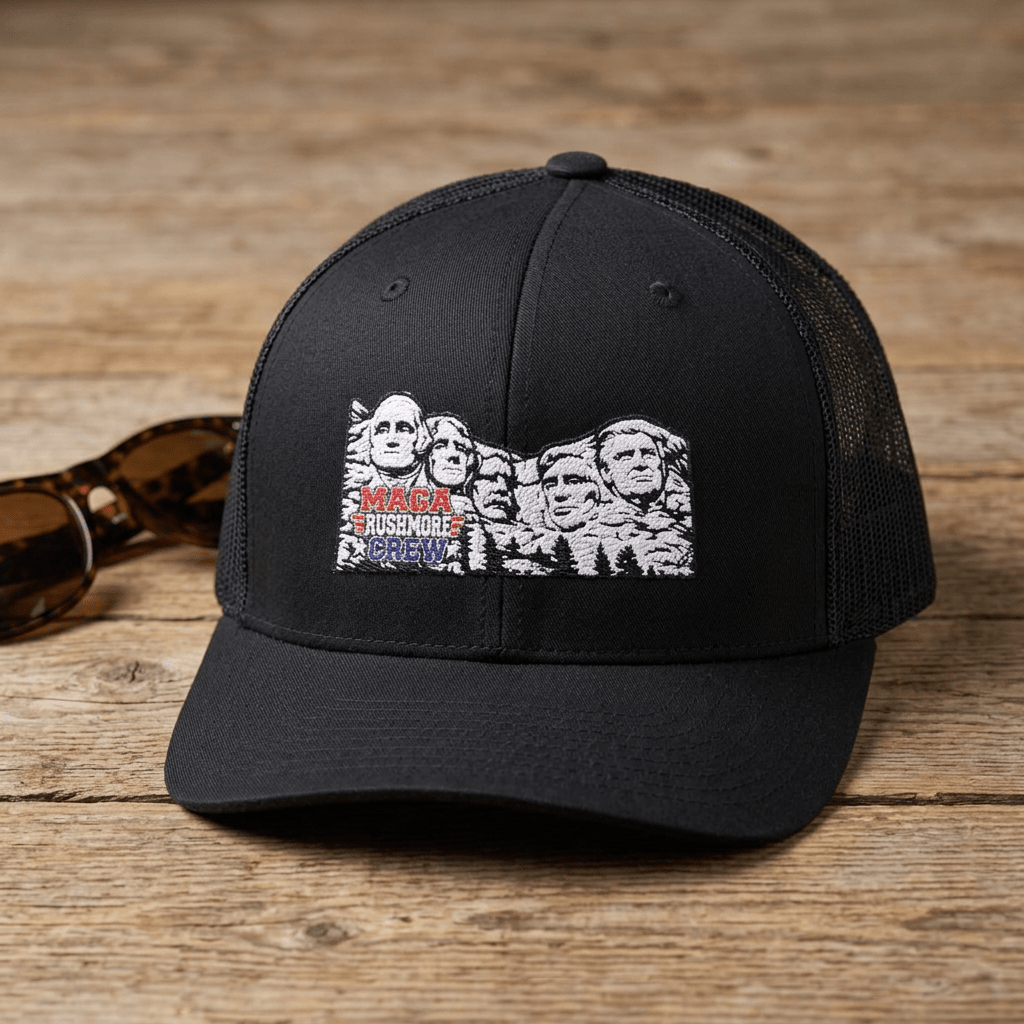 MAGA Rushmore Crew Embroidered Richardson 112 Trucker Cap - MAGA Rushmore Crew