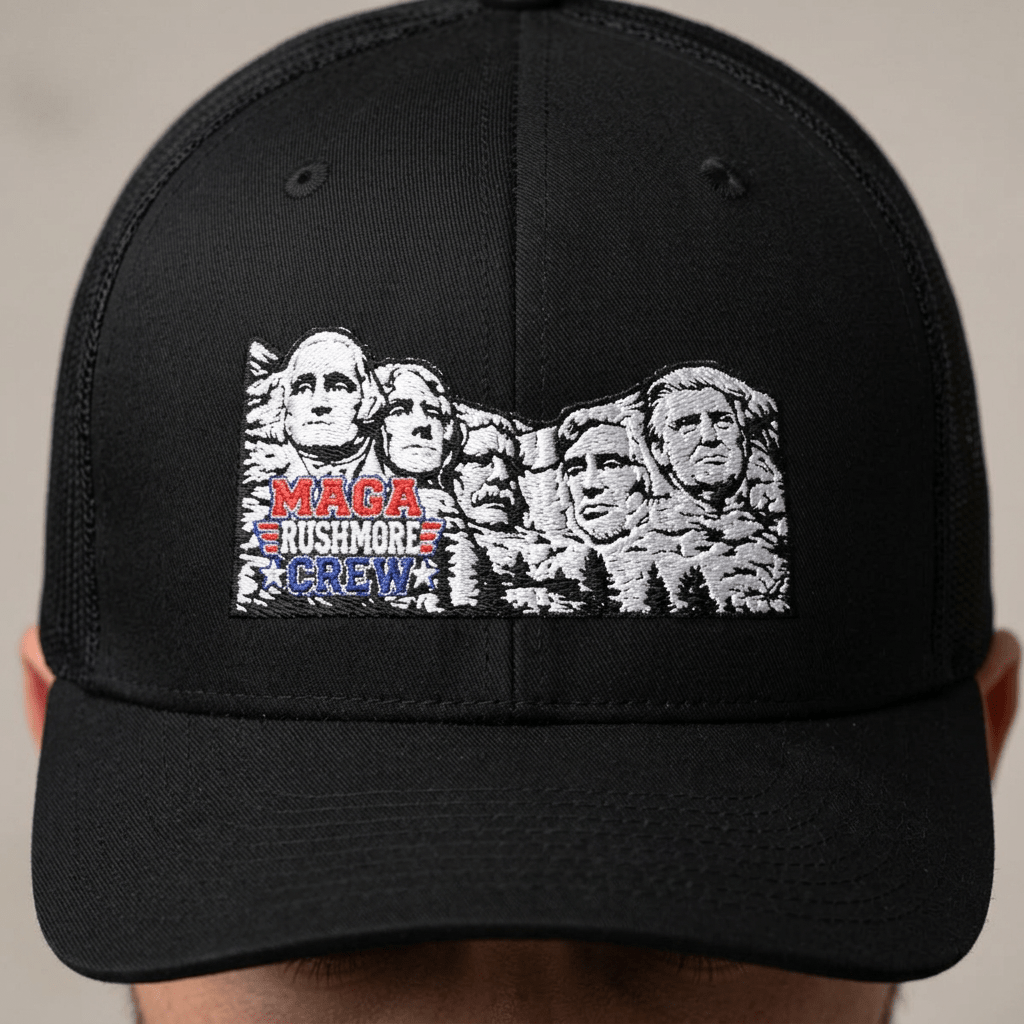MAGA Rushmore Crew Embroidered Richardson 112 Trucker Cap - MAGA Rushmore Crew