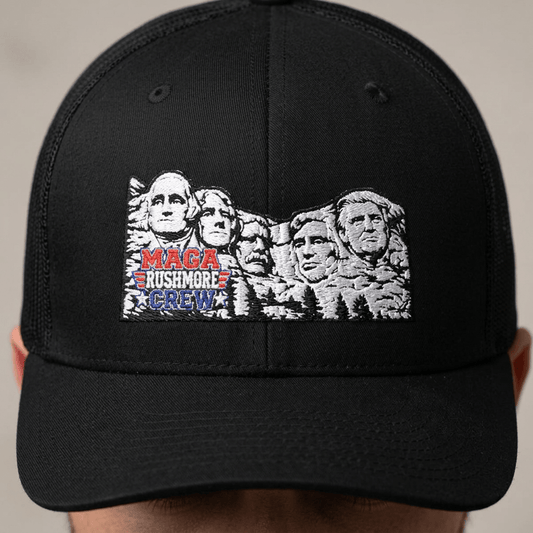 MAGA Rushmore Crew Embroidered Richardson 112 Trucker Cap - MAGA Rushmore Crew