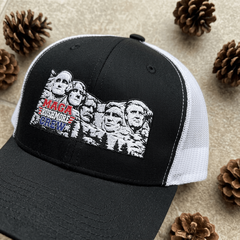 MAGA Rushmore Crew Embroidered Richardson 112 Trucker Cap - MAGA Rushmore Crew