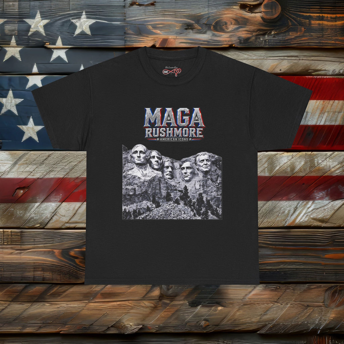 MAGA Rushmore Crew T-Shirt | Patriotic Graphic Tee - MAGA Rushmore Crew