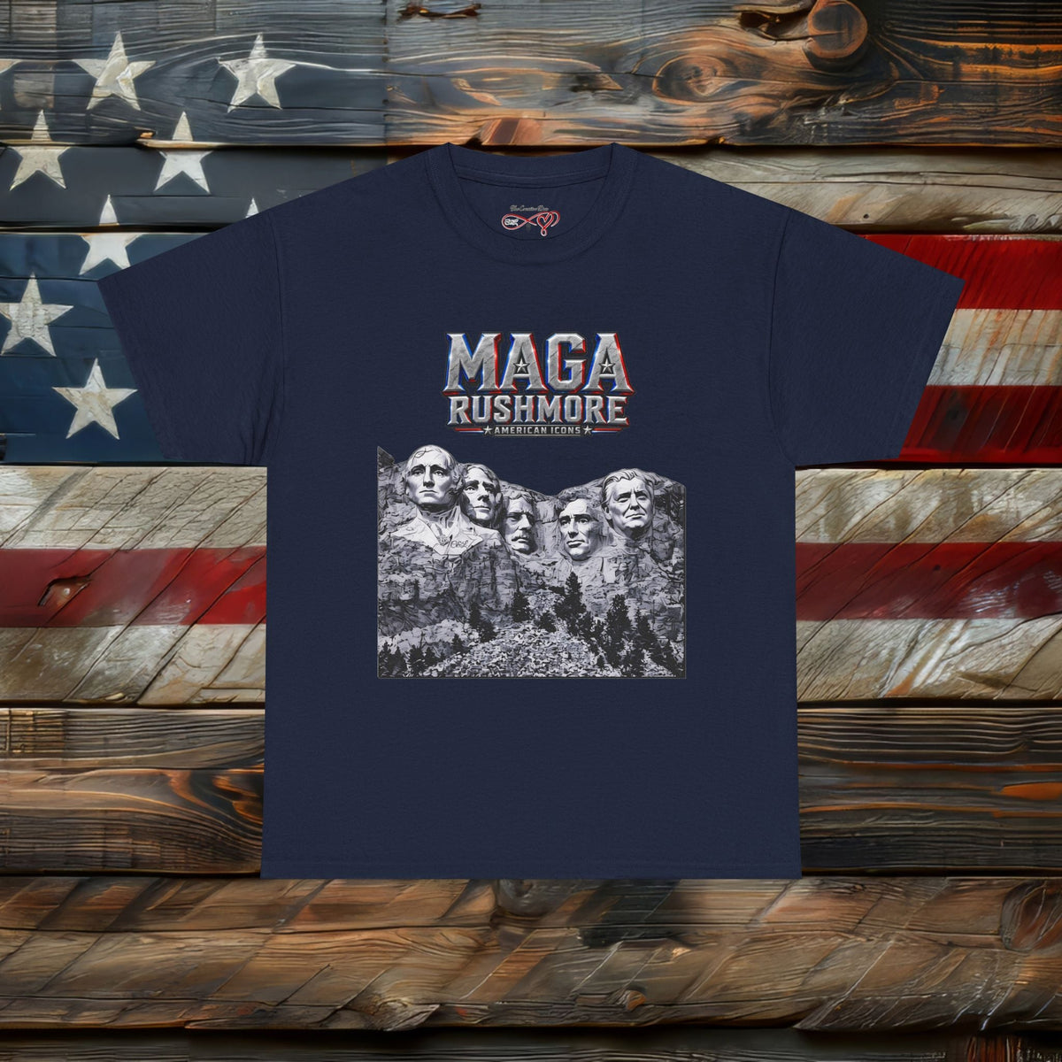 MAGA Rushmore Crew T-Shirt | Patriotic Graphic Tee - MAGA Rushmore Crew