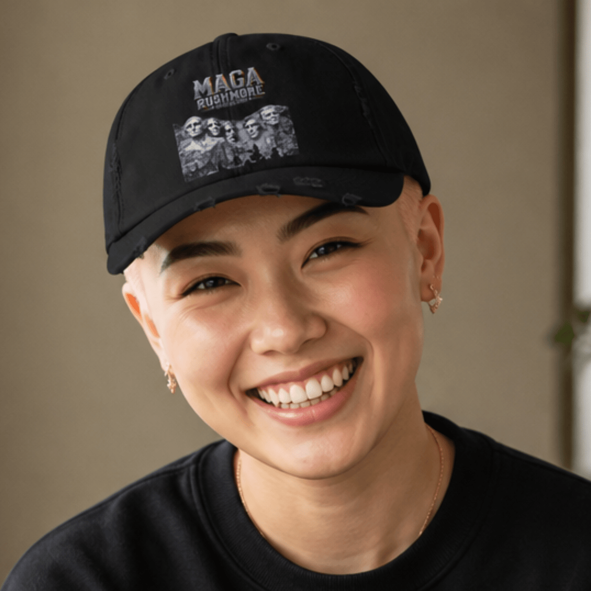 MAGA Rushmore Distressed Hat | American Icons Patriotic Cap - MAGA Rushmore Crew