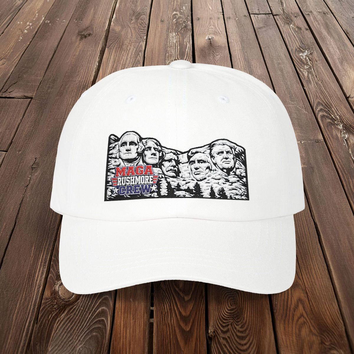 MAGA Rushmore Embroidery Dad Hat | Yupoong Classic Cap - MAGA Rushmore Crew