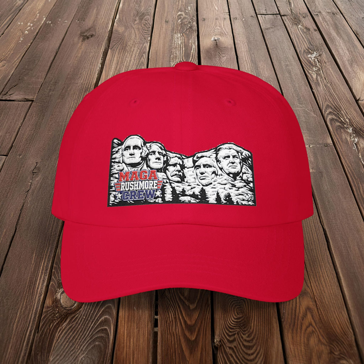 MAGA Rushmore Embroidery Dad Hat | Yupoong Classic Cap - MAGA Rushmore Crew