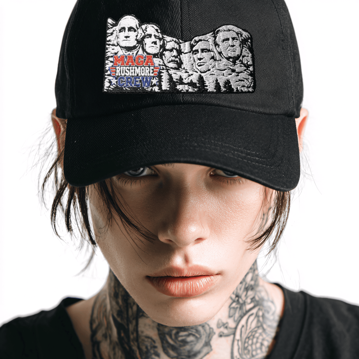 MAGA Rushmore Embroidery Dad Hat | Yupoong Classic Cap - MAGA Rushmore Crew