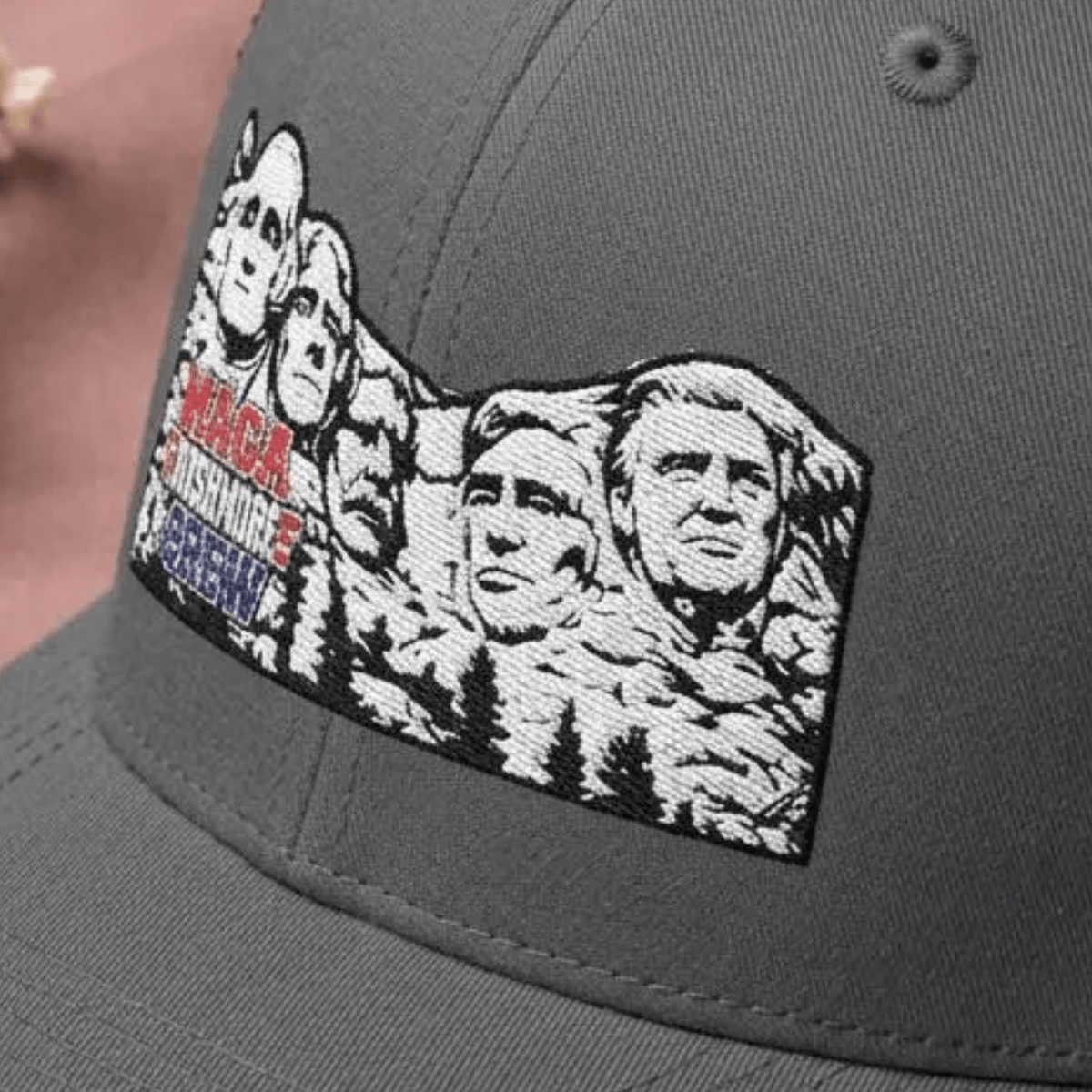 MAGA Rushmore Embroidery Dad Hat | Yupoong Classic Cap - MAGA Rushmore Crew