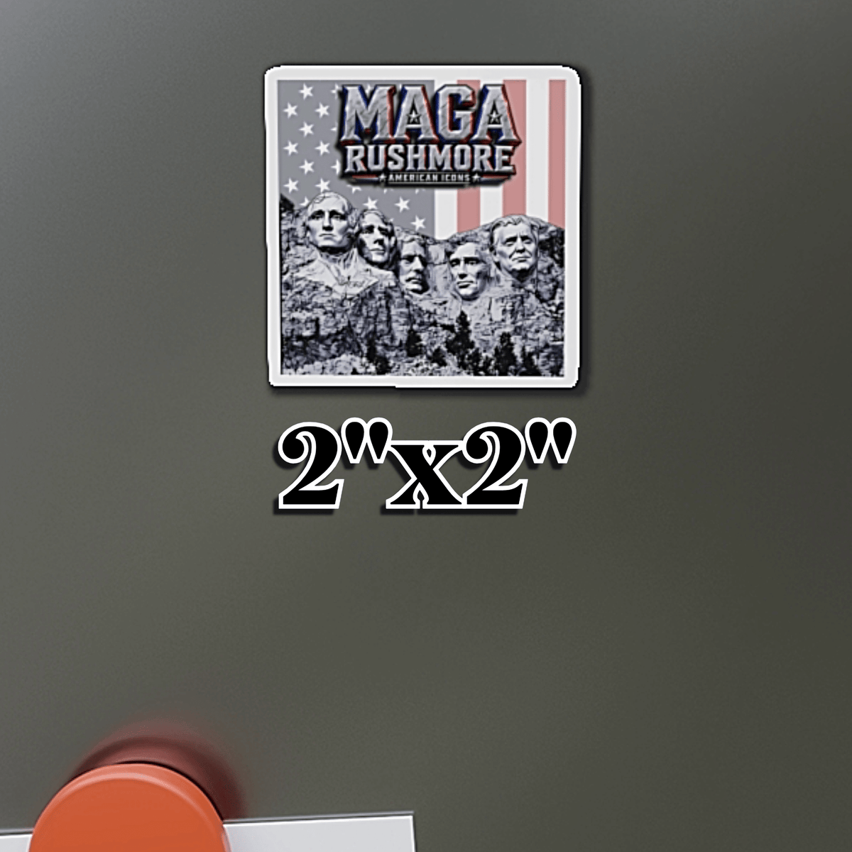 MAGA Rushmore Magnet | Original Mount Rushmore Presidents + Trump | Patriotic American Icons Fridge Magnet - MAGA Rushmore Crew